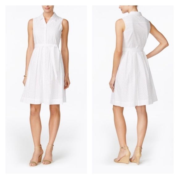 Charter Club Dresses & Skirts - Charter Club | White Cotton Eyelet Shirtdress | 16